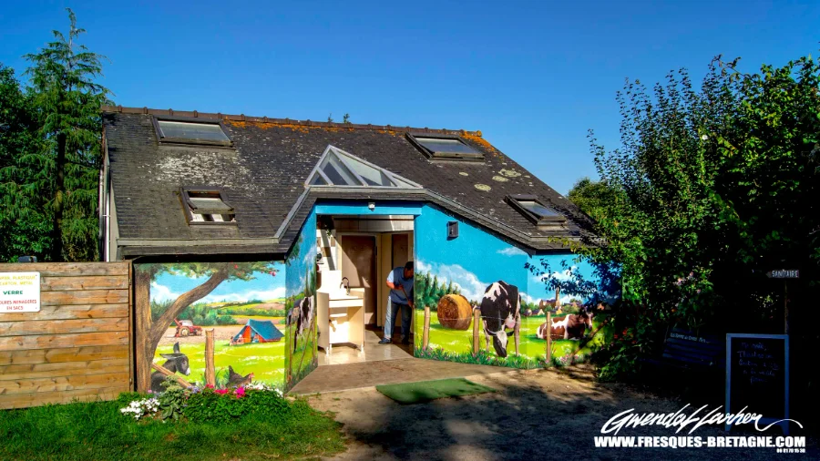 Fresque murale à Plouigneau, Camping Croas Men